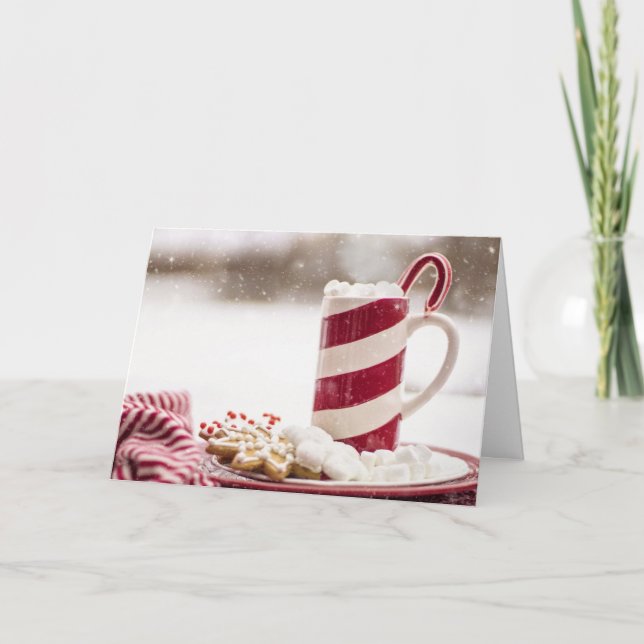 Business Candy Cane Warm Wishes For Customers Holiday Card (Front)