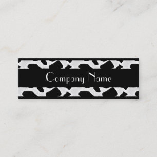 Business Card Animal Cow Print Black White Skinny