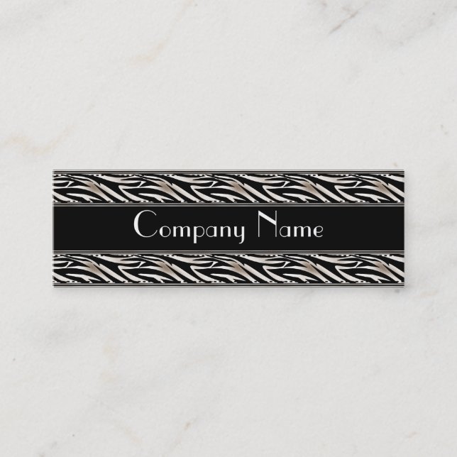 Business Card Animal Print Black Skinny (Front)