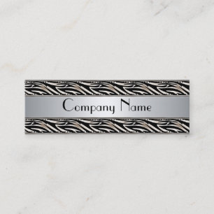 Business Card Animal Print Silver Skinny