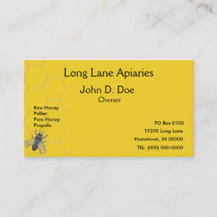Business Card - Apiary - Beekeeping