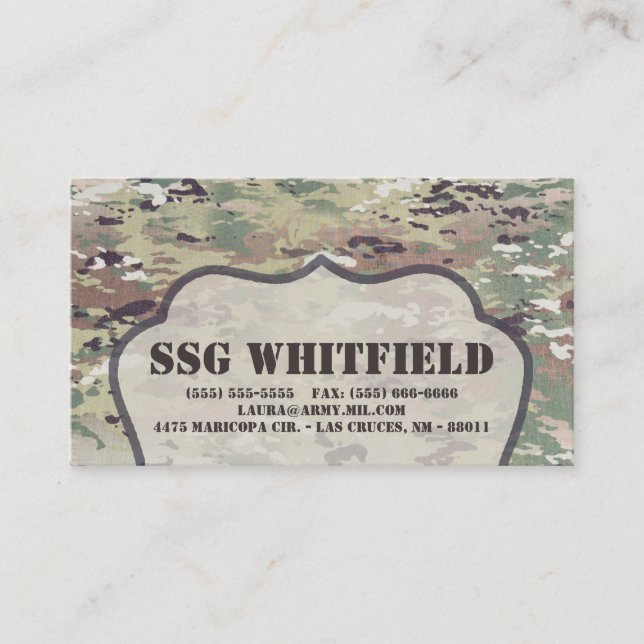Business Card Army OCP Camo Uniform Camoflage Camo (Front)
