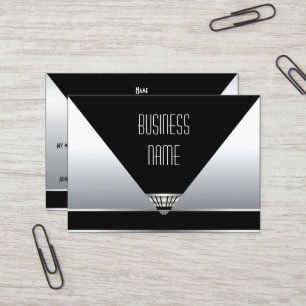 Business Card Art Deco Black Silver