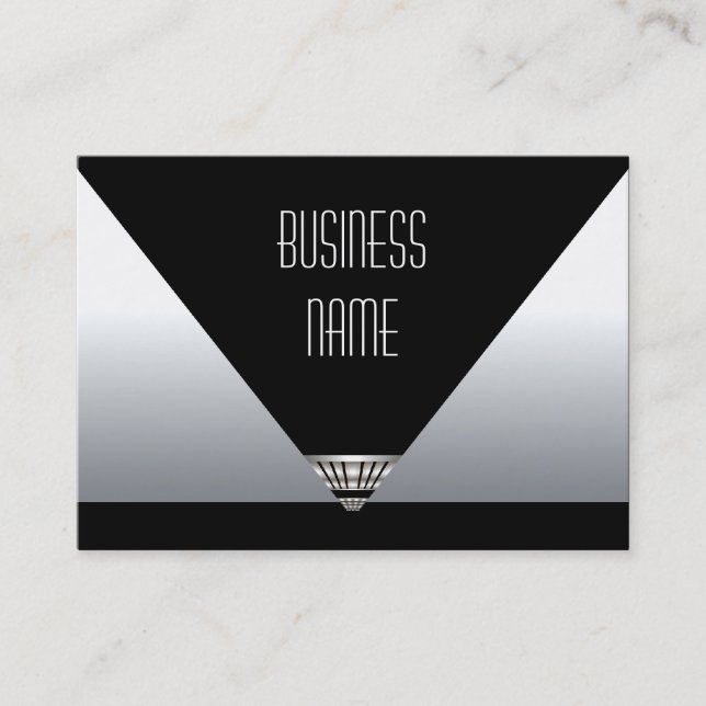 Business Card Art Deco Black Silver (Front)