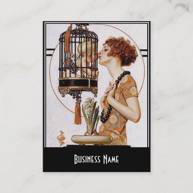 Business Card Art Nouveau Deco Elegant (Front)
