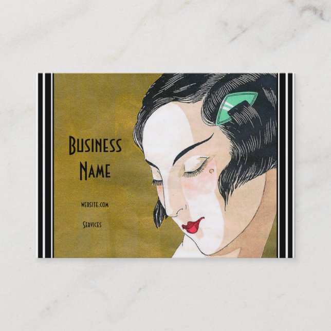 Business Card Art Nouveau Deco Fashion Elegant (Front)