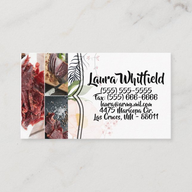 Business Card Baby Pink Cosmos on White (Front)