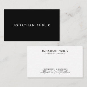 Business Card Black And White Elegant Simple