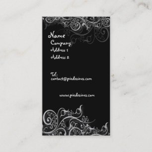 business card black and white swirls