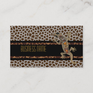 Business Card Black Animal Lizard Jewel