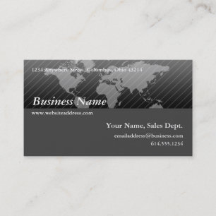 Business Card :: Black & Grey World Map Design 2