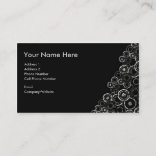 Business Card - Black - Silver Circles