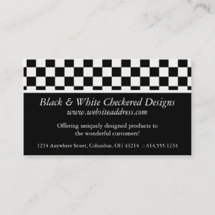 Business Card :: Black & White Chequered Design