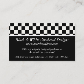 Business Card :: Black & White Chequered Design