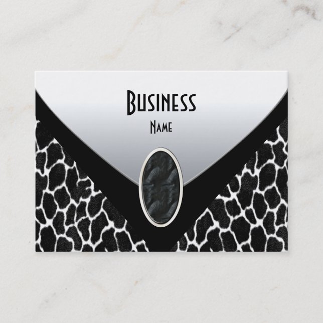 Business Card Black White Cow Purse (Front)