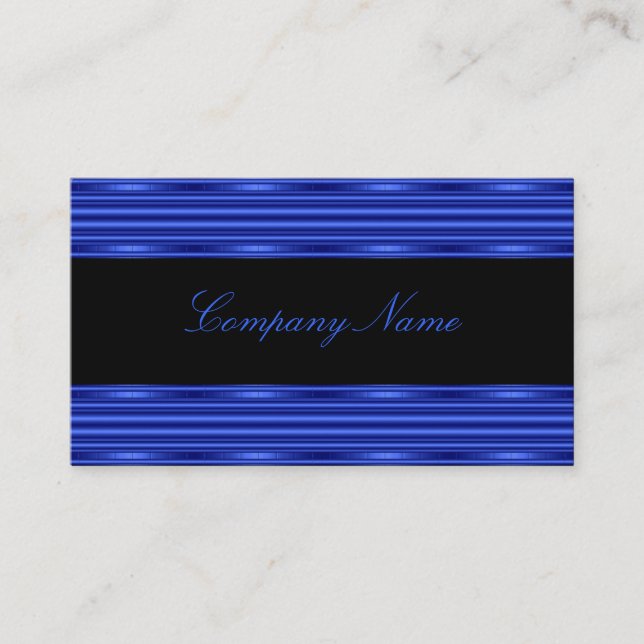 Business Card Black with Cobalt Blue Metal (Front)