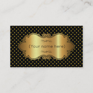 Business Card/Black with Gold Polka Dots Card