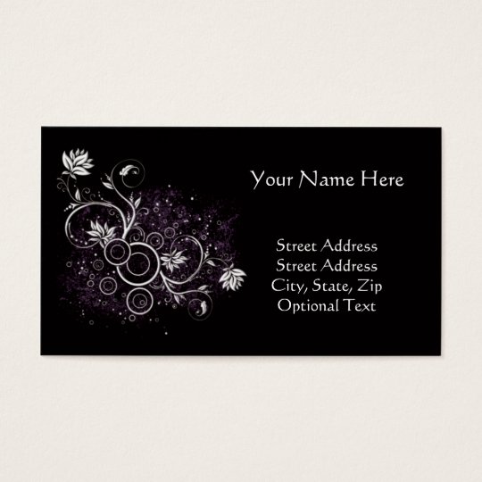 Business Card Black with White and Purple