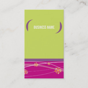 BUSINESS CARD bold bright brackets lime pink plum
