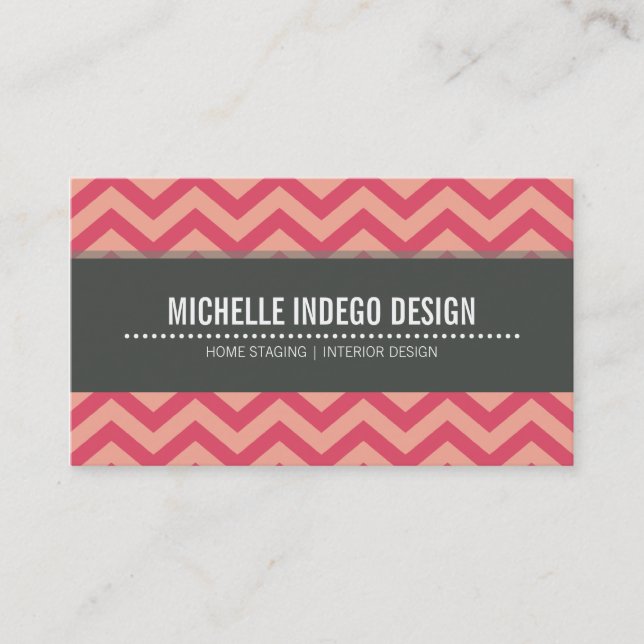 BUSINESS CARD bold bright chevron pattern (Front)