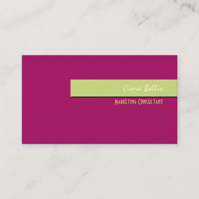 Business Card, bold {customisable background} Business Card (Front)