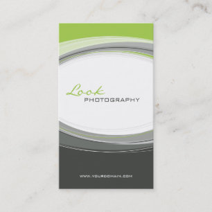 BUSINESS CARD bold modern curve grey lime green