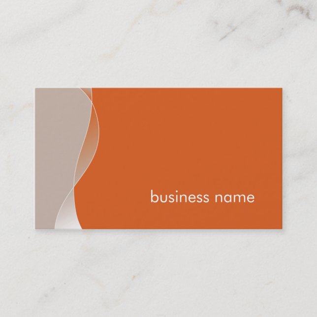 BUSINESS CARD bold modern swish brown orange (Front)
