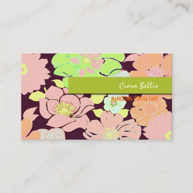 Business Card, bold poppies Business Card (Front)
