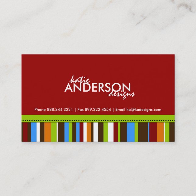 Business Card - Bold Stripes (Front)