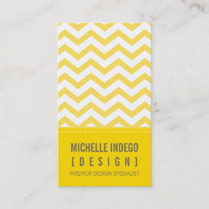 BUSINESS CARD bold trendy chevron stripes yellow