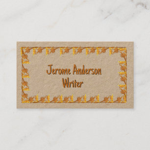 Business Card – Border of Golden Leaves