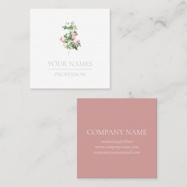 BUSINESS CARD : BOTANICAL : ROSES (Front/Back)