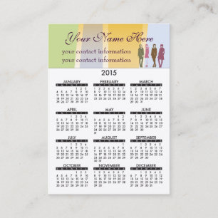 Business Card Calendar Retro Girls