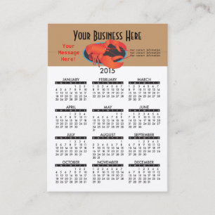 Business Card Calendar Seafood Restaurant