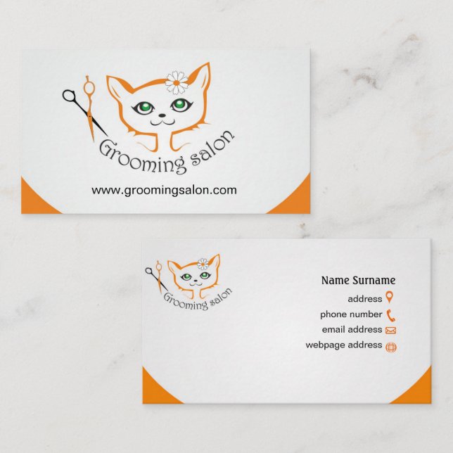 business card Cat and dog grooming salon (Front/Back)