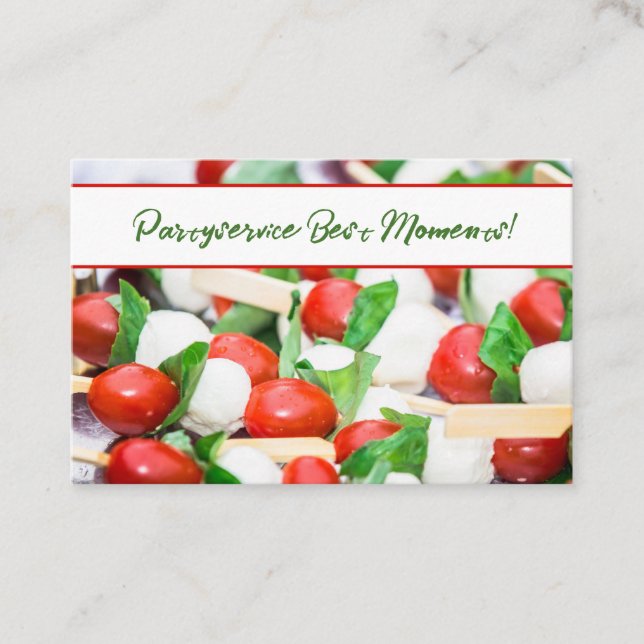 Business card Catering 3 Fresh red and green (Front)