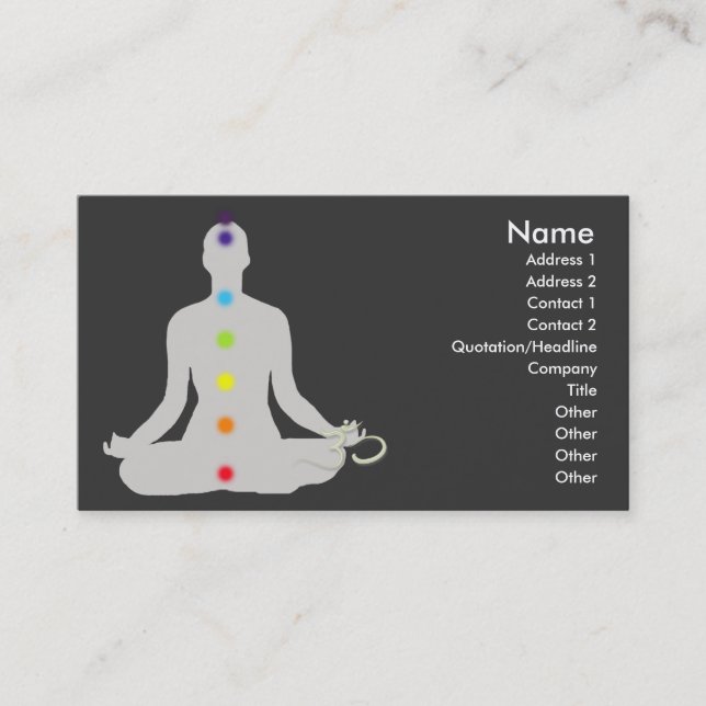 Business card, Chakra colours and om symbol Business Card (Front)