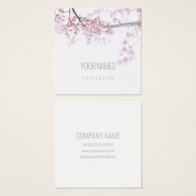 BUSINESS CARD : "CHERRY BLOSSOM" : NATURAL (Front & Back)