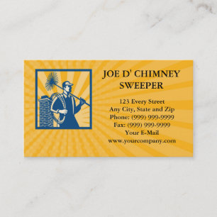 Business card Chimney Sweeper Cleaner Worker Retro