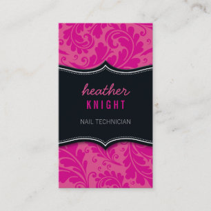 BUSINESS CARD classy flourish black magenta pink