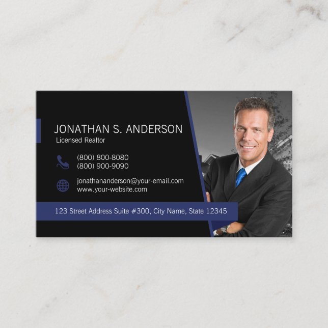 Business Card Coldwell Banker Black-Blue (Front)