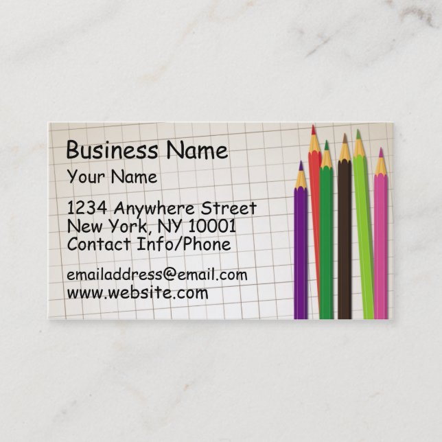 Business Card Coloured Pencils (Front)