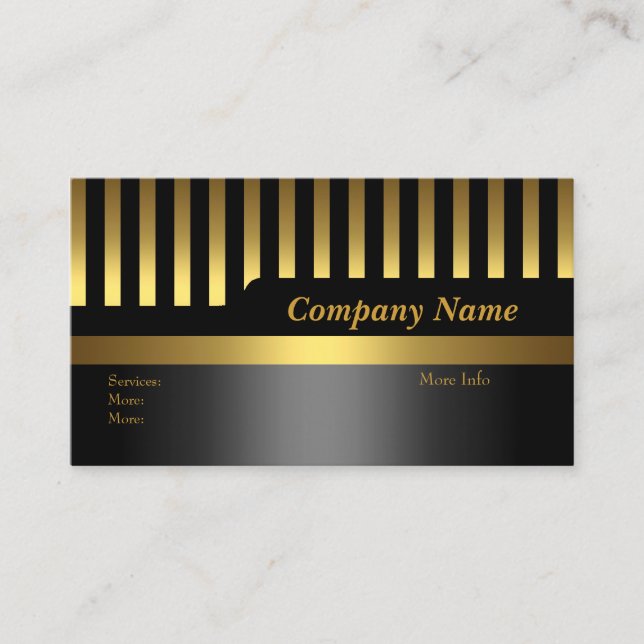Business Card Company Stripe Black Gold (Front)