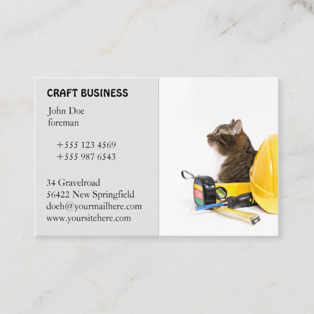Business card Construction and Craft 1 (Front)