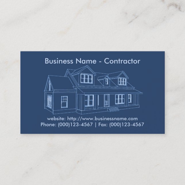 Business Card: Contractor / Construction Business Card (Front)