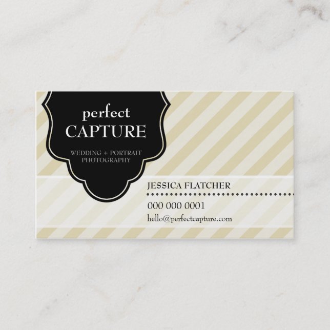 BUSINESS CARD cool bold captured gold stripe black (Front)