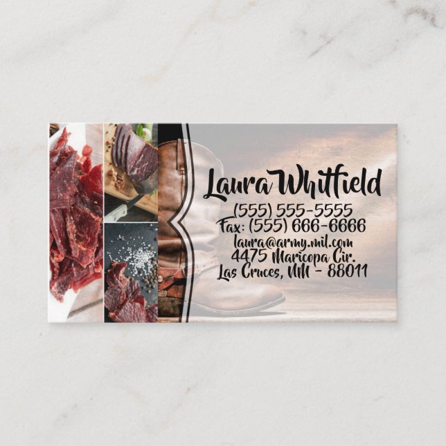 Business Card Cowboy Boots Barn Wood Rustic Countr (Front)