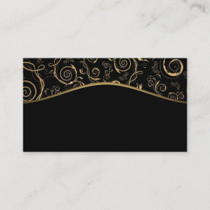 Business Card/Create Your Own Black and Gold Swirl Card