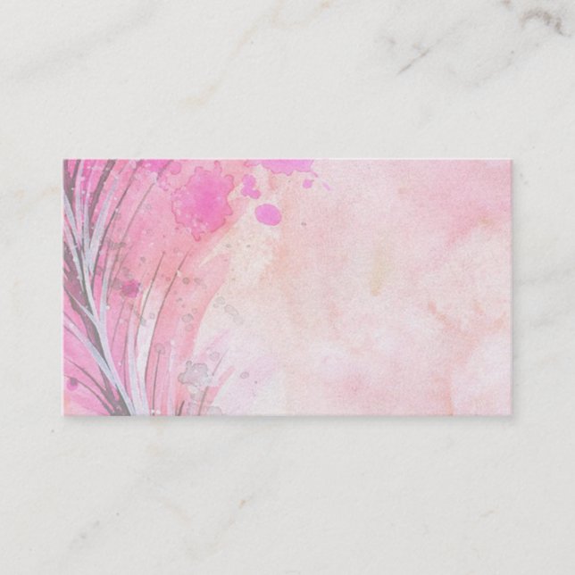 Business Card/Create Your Own Pink Watercolor Business Card (Front)