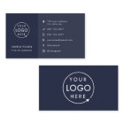Business Card | Custom Icons Logo Modern Navy Blue